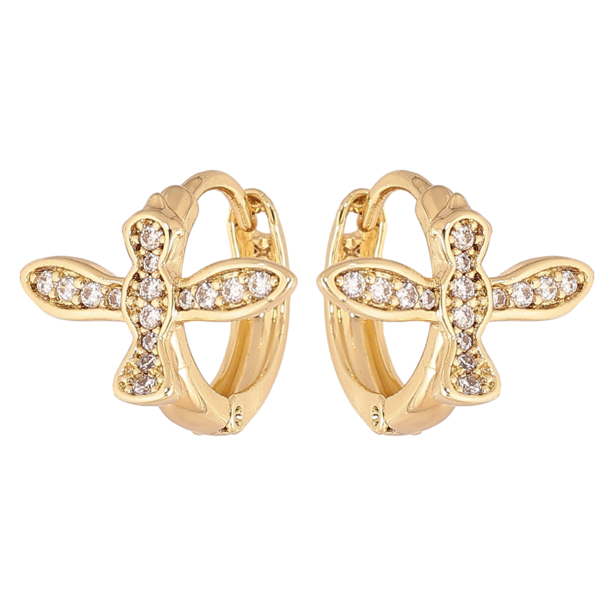 Серьги Xuping цвет Позолота 14K колечки "Птички" фото №1 Серьги Xuping цвет Позолота 14K колечки "Птички" фото №1