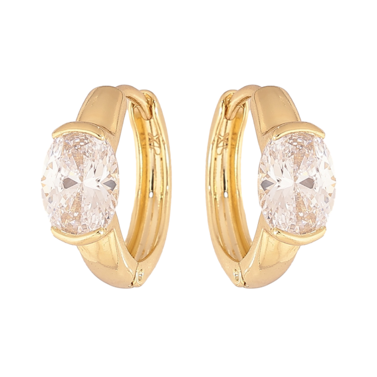 Сережки Xuping колір Позолота 14K колечка "Візерунок з кристалом" фото №9 Сережки Xuping колір Позолота 14K колечка "Візерунок з кристалом" фото №9
