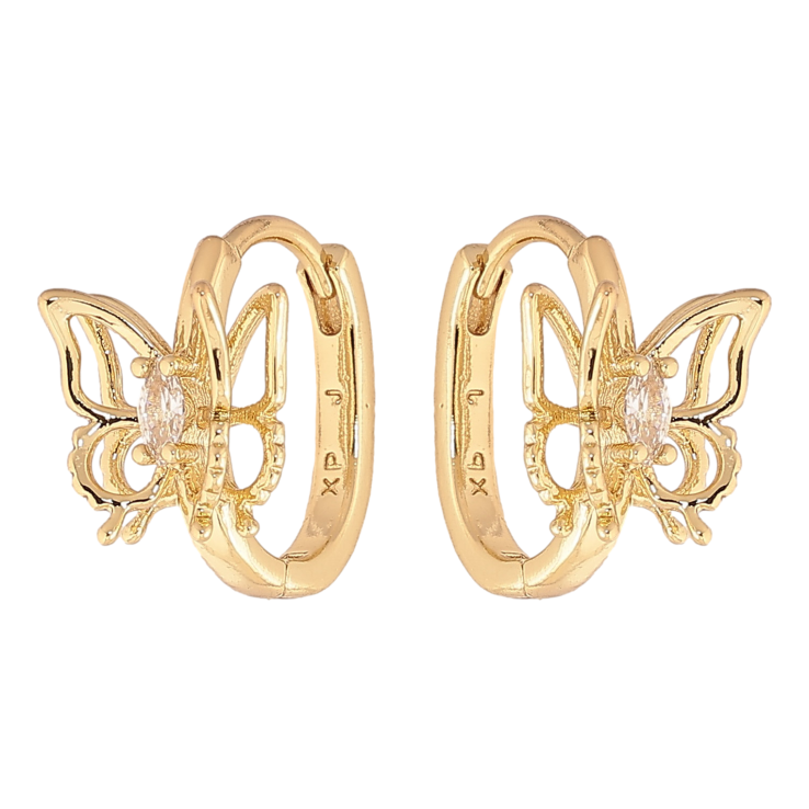 Сережки Xuping колір Позолота 14K колечка "Метелики" фото №9 Сережки Xuping колір Позолота 14K колечка "Метелики" фото №9