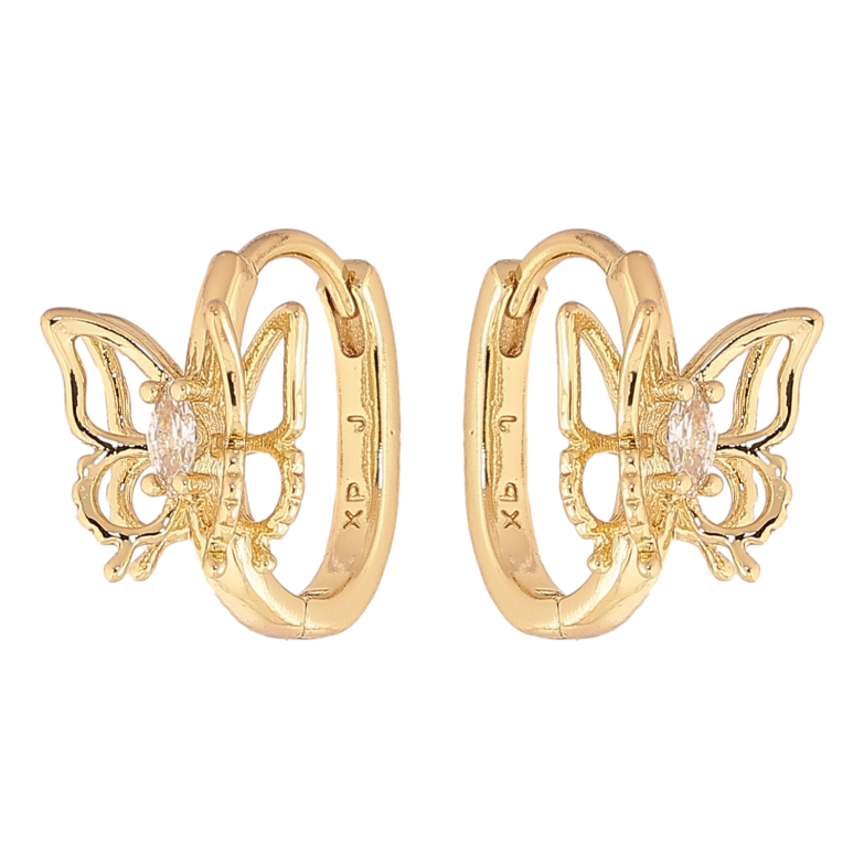 Сережки Xuping колір Позолота 14K колечка "Метелики" фото №19 Сережки Xuping колір Позолота 14K колечка "Метелики" фото №19