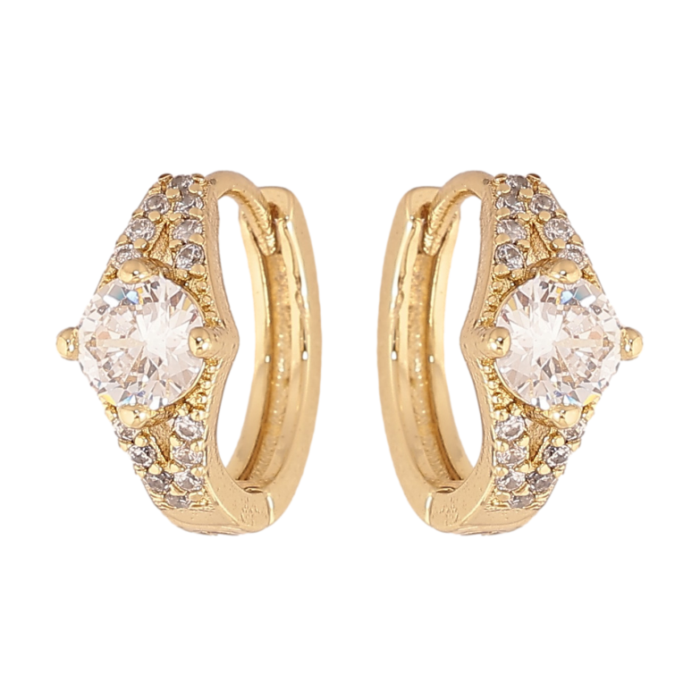 Сережки Xuping колір Позолота 14K колечка "Візерунок з кристалами" фото №16