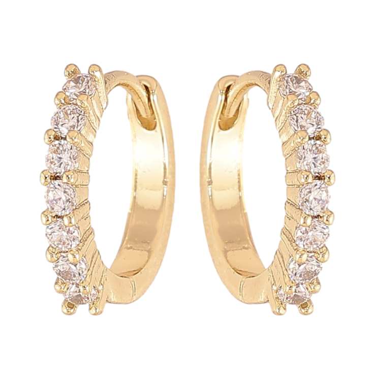 Серьги Xuping цвет Позолота 14K колечки "Дорожки кристаллов" фото №6 Серьги Xuping цвет Позолота 14K колечки "Дорожки кристаллов" фото №6