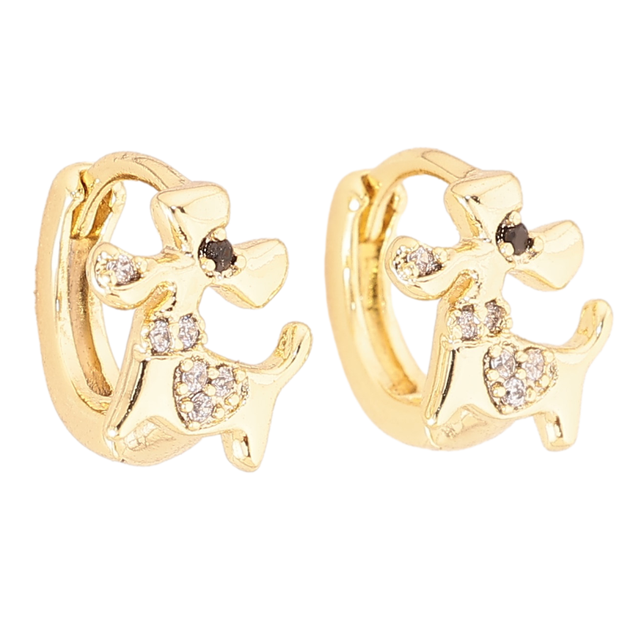 Серьги Xuping цвет Позолота 14K колечки "Собачки" фото №1