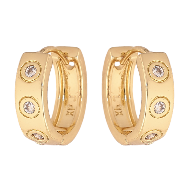 Сережки Xuping колір Позолота 14K колечка "Візерунок з кристалами" фото №19 Сережки Xuping колір Позолота 14K колечка "Візерунок з кристалами" фото №19