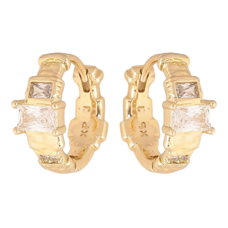 Серьги Xuping цвет Позолота 14K колечки "Узор с кристаллами" фото №1 Серьги Xuping цвет Позолота 14K колечки "Узор с кристаллами" фото №1