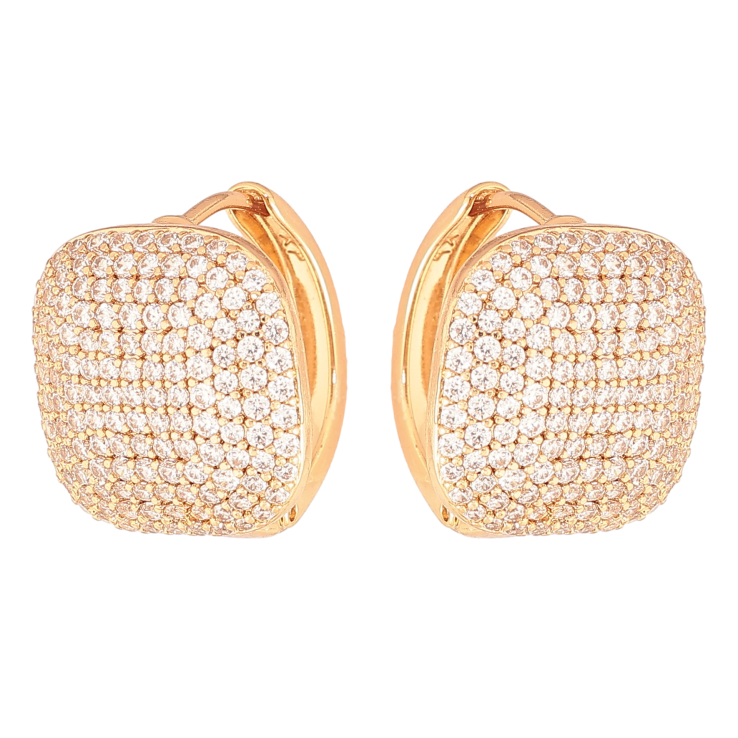 Серьги Xuping цвет Позолота 18K колечки "Инкрустация кристаллами" фото №4 Серьги Xuping цвет Позолота 18K колечки "Инкрустация кристаллами" фото №4