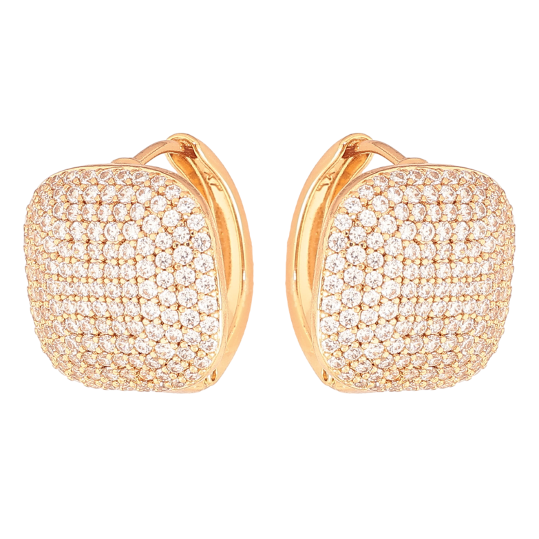 Сережки Xuping колір Позолота 18K колечка "Інкрустація кристалами" фото №1 Сережки Xuping колір Позолота 18K колечка "Інкрустація кристалами" фото №1