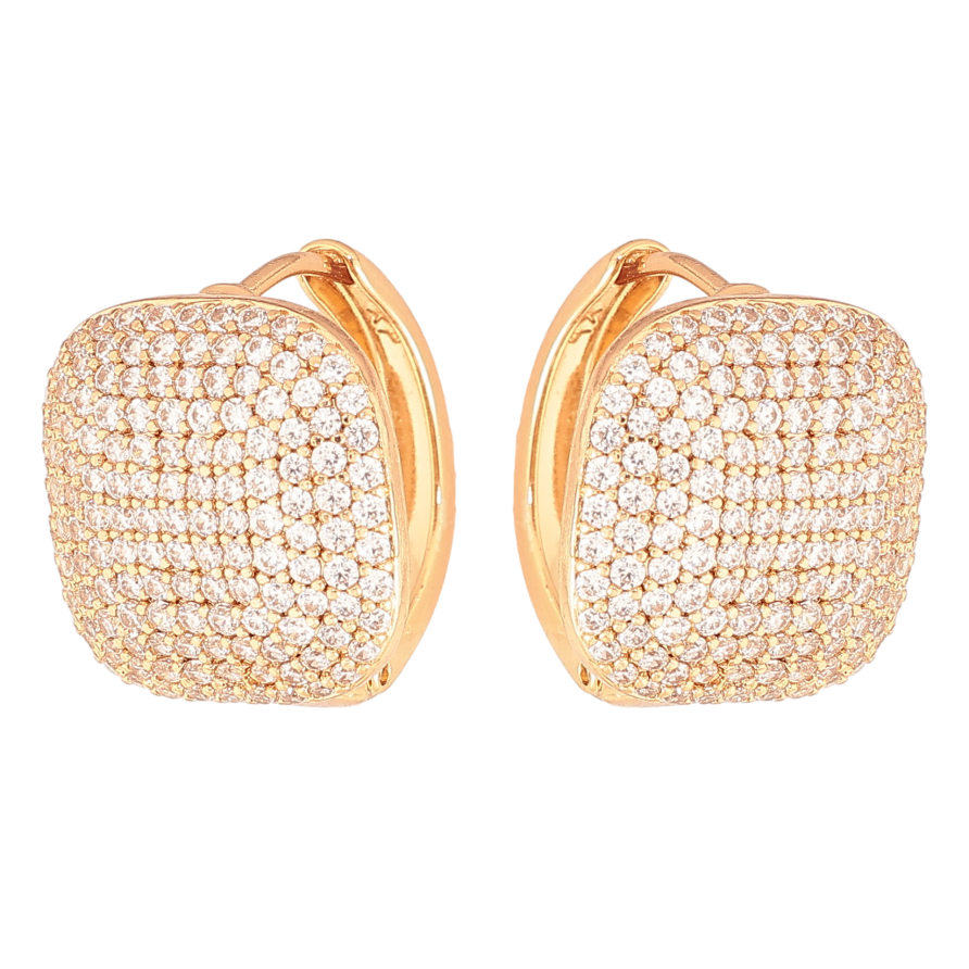 Сережки Xuping колір Позолота 18K колечка "Інкрустація кристалами" фото №1 Сережки Xuping колір Позолота 18K колечка "Інкрустація кристалами" фото №1