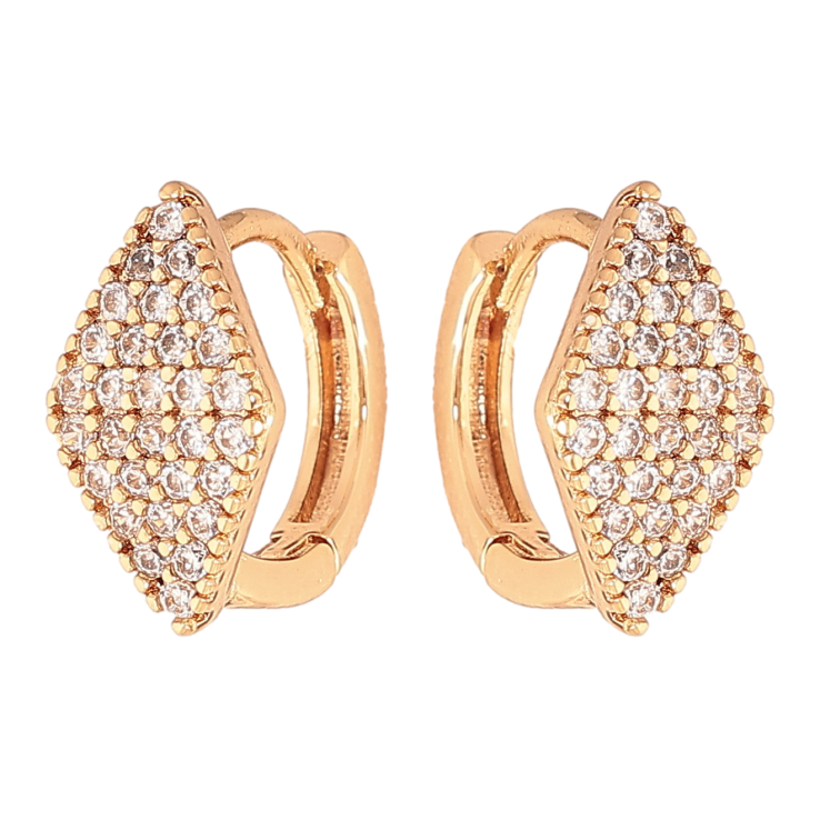 Серьги Xuping цвет Позолота 18K колечки "Ромбы с инкрустацией кристаллами" фото №11 Серьги Xuping цвет Позолота 18K колечки "Ромбы с инкрустацией кристаллами" фото №11