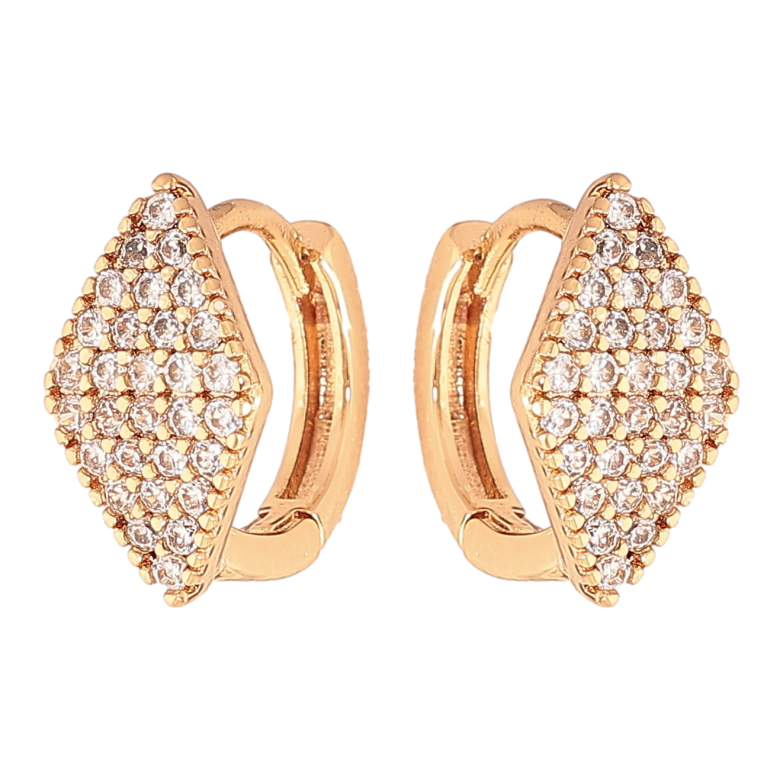 Серьги Xuping цвет Позолота 18K колечки "Ромбы с инкрустацией кристаллами" фото №1 Серьги Xuping цвет Позолота 18K колечки "Ромбы с инкрустацией кристаллами" фото №1