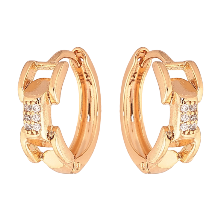 Серьги Xuping цвет Позолота 18K колечки "Узор с кристаллами" фото №20 Серьги Xuping цвет Позолота 18K колечки "Узор с кристаллами" фото №20