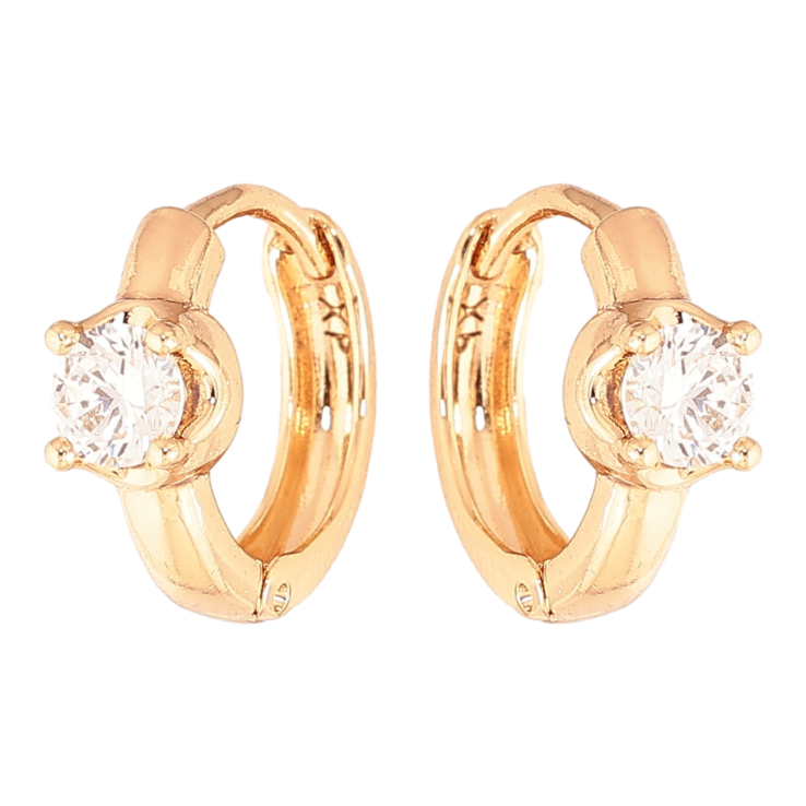 Серьги Xuping цвет Позолота 18K колечки "Вставки кристаллов" фото №9