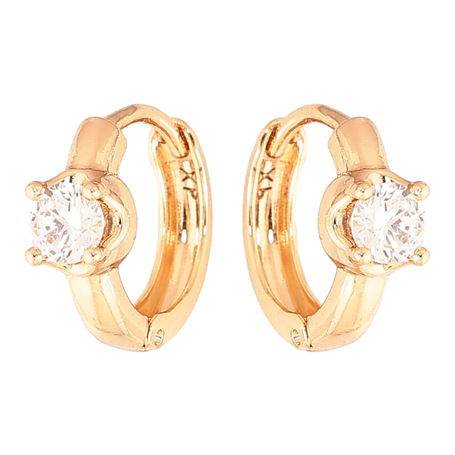 Серьги Xuping цвет Позолота 18K колечки "Вставки кристаллов" фото №1 Серьги Xuping цвет Позолота 18K колечки "Вставки кристаллов" фото №1