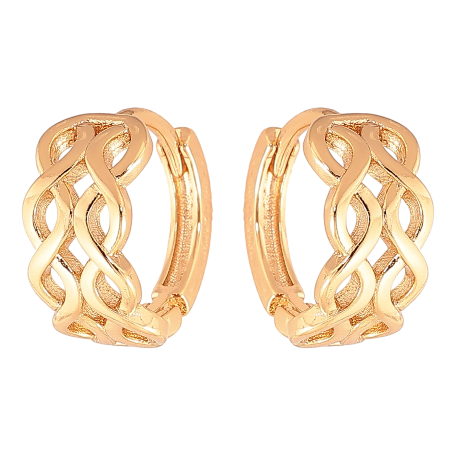 Серьги Xuping цвет Позолота 18K колечки "Декоративный узор" фото №1 Серьги Xuping цвет Позолота 18K колечки "Декоративный узор" фото №1