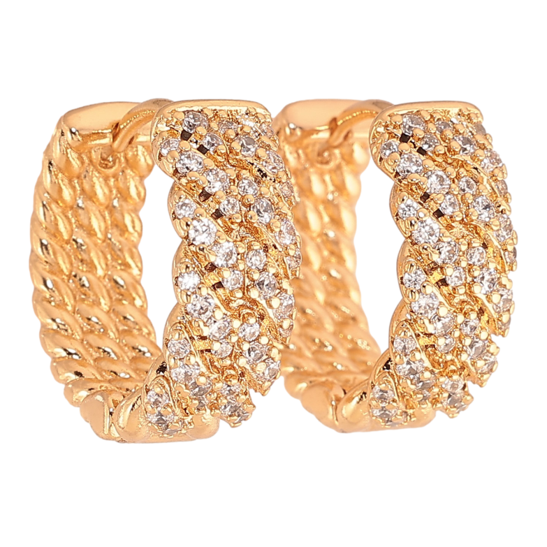 Сережки Xuping колір Позолота 18K колечка "Інкрустація кристалами" фото №8 Сережки Xuping колір Позолота 18K колечка "Інкрустація кристалами" фото №8