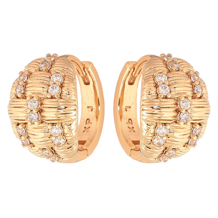 Серьги Xuping цвет Позолота 18K колечки "Узор с кристаллами" фото №14 Серьги Xuping цвет Позолота 18K колечки "Узор с кристаллами" фото №14