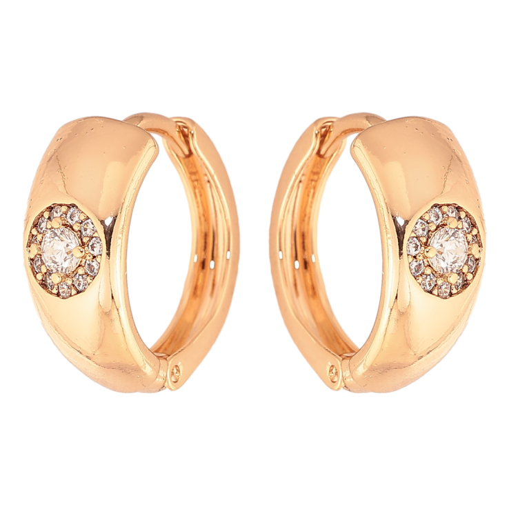 Серьги Xuping цвет Позолота 18K колечки "Узор с кристаллами" фото №18 Серьги Xuping цвет Позолота 18K колечки "Узор с кристаллами" фото №18