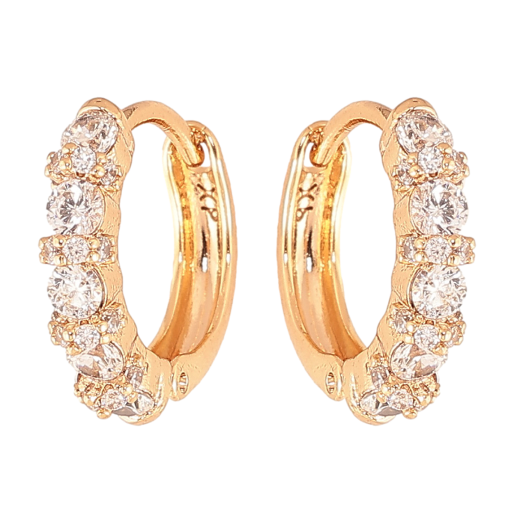 Серьги Xuping цвет Позолота 18K колечки "Дорожки кристаллов" фото №4 Серьги Xuping цвет Позолота 18K колечки "Дорожки кристаллов" фото №4