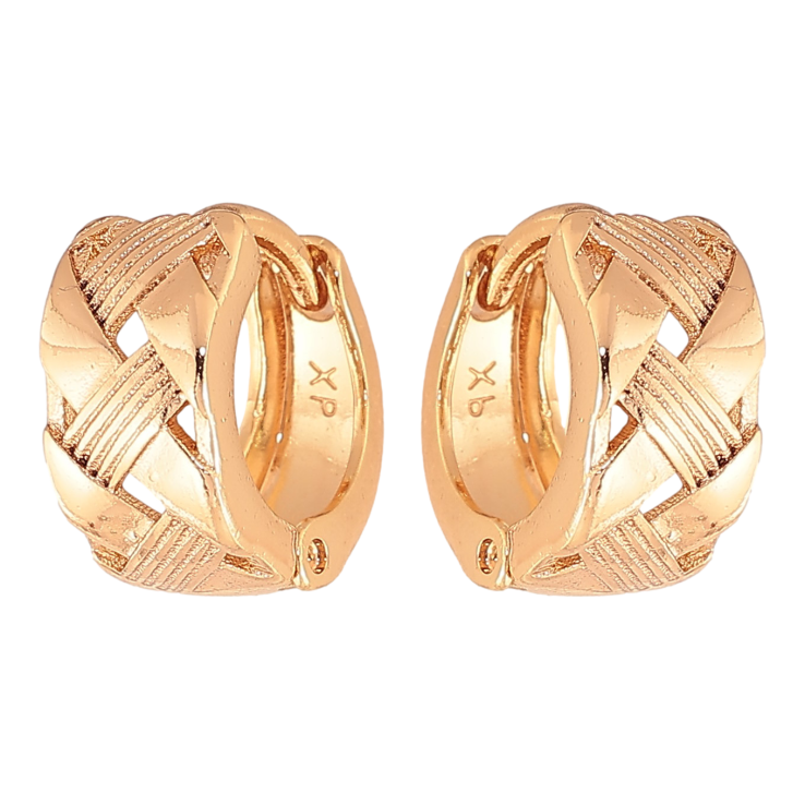 Серьги Xuping цвет Позолота 18K колечки "Декоративный узор" фото №5 Серьги Xuping цвет Позолота 18K колечки "Декоративный узор" фото №5