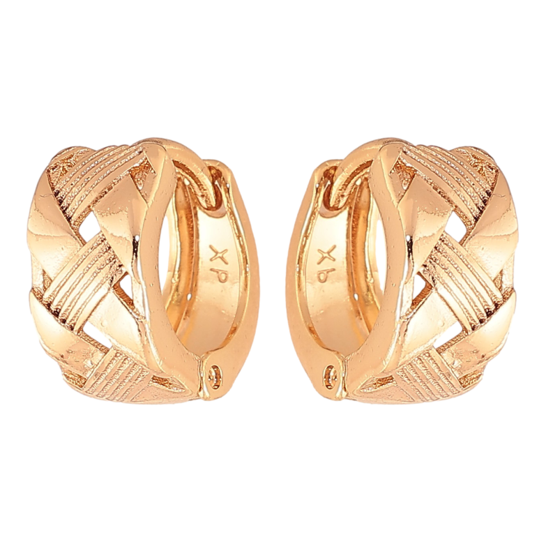 Сережки Xuping колір Позолота 18K колечка "Декоративний візерунок" фото №7