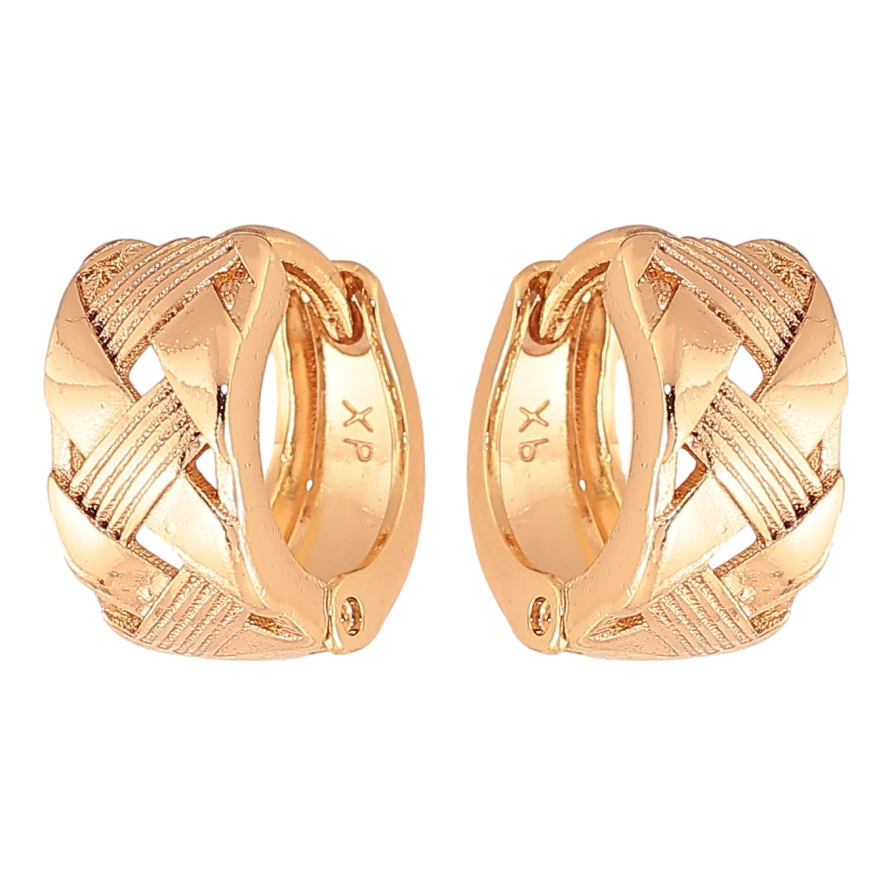 Серьги Xuping цвет Позолота 18K колечки "Декоративный узор" фото №1