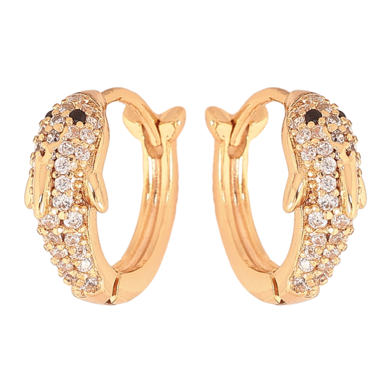 Серьги Xuping цвет Позолота 18K колечки "Дельфины с инкрустацией кристаллами" фото №4 Серьги Xuping цвет Позолота 18K колечки "Дельфины с инкрустацией кристаллами" фото №4