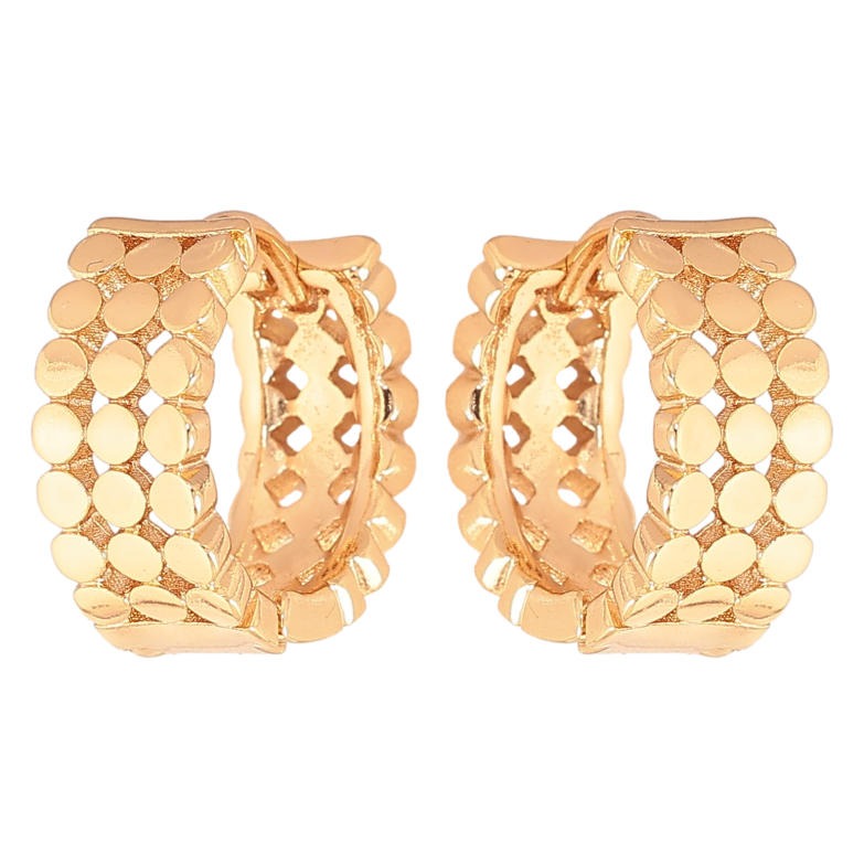 Серьги Xuping цвет Позолота 18K колечки "Декоративный узор" фото №5 Серьги Xuping цвет Позолота 18K колечки "Декоративный узор" фото №5