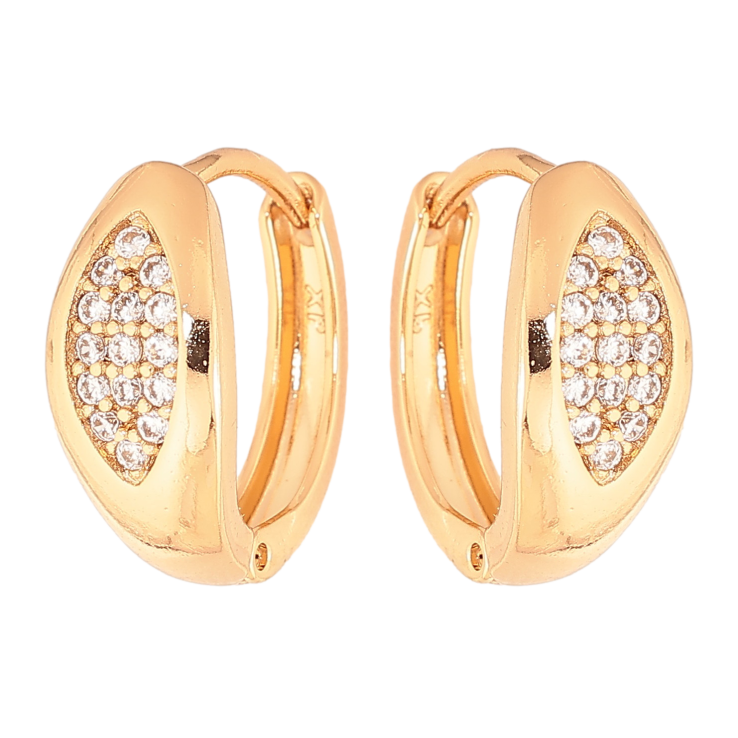 Серьги Xuping цвет Позолота 18K колечки "Узор с кристаллами" фото №8 Серьги Xuping цвет Позолота 18K колечки "Узор с кристаллами" фото №8