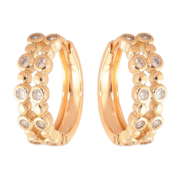 Серьги Xuping цвет Позолота 18K колечки "Узор с кристаллами" фото №22 Серьги Xuping цвет Позолота 18K колечки "Узор с кристаллами" фото №22