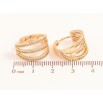 Сережки Xuping колір Позолота 18K колечка "Кристальні доріжки" фото №2 Сережки Xuping колір Позолота 18K колечка "Кристальні доріжки" фото №2