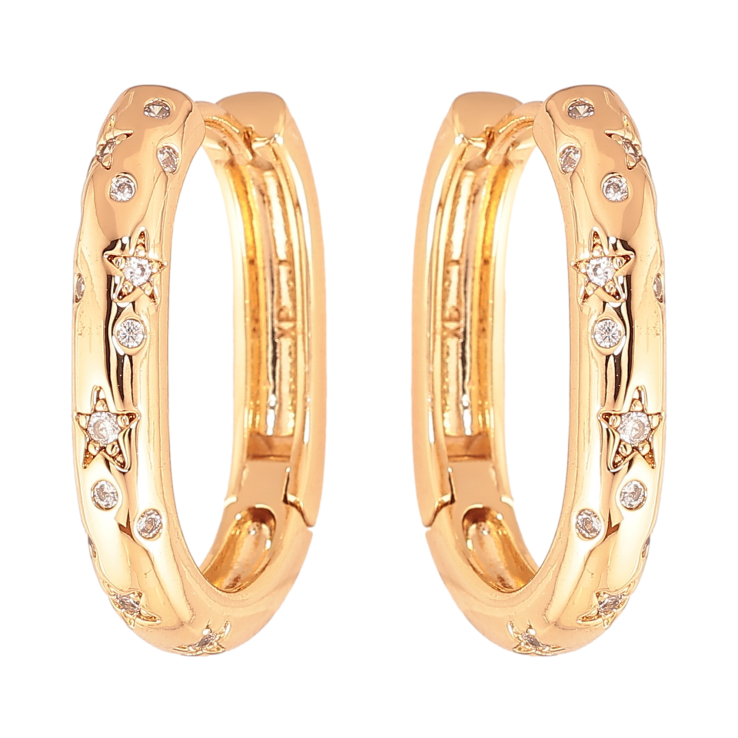 Серьги Xuping цвет Позолота 18K колечки "Узор с кристаллами" фото №17 Серьги Xuping цвет Позолота 18K колечки "Узор с кристаллами" фото №17