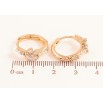 Серьги Xuping цвет Позолота 18K колечки "Кристальные цветочки"  фото №2