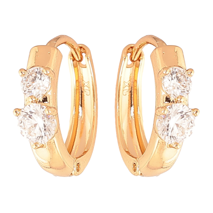 Серьги Xuping цвет Позолота 18K колечки "Узор с кристаллами" фото №4 Серьги Xuping цвет Позолота 18K колечки "Узор с кристаллами" фото №4