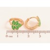 Серьги Xuping цвет Позолота 18K колечки "Листики с зеленой эмалью" фото №2 Серьги Xuping цвет Позолота 18K колечки "Листики с зеленой эмалью" фото №2