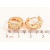 Серьги Xuping цвет Позолота 18K колечки "Узор с кристаллами" фото №2 Серьги Xuping цвет Позолота 18K колечки "Узор с кристаллами" фото №2