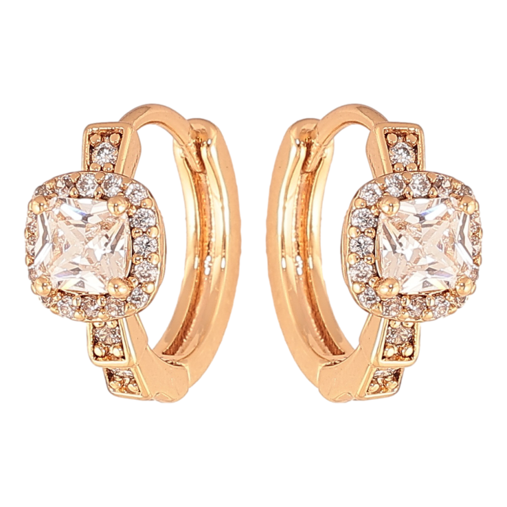 Серьги Xuping цвет Позолота 18K колечки "Узор с кристаллами" фото №11 Серьги Xuping цвет Позолота 18K колечки "Узор с кристаллами" фото №11