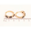 Серьги Xuping цвет Позолота 18K колечки "Узор с черными кристаллами" фото №2 Серьги Xuping цвет Позолота 18K колечки "Узор с черными кристаллами" фото №2