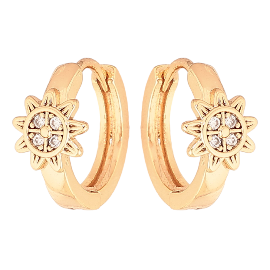 Серьги Xuping цвет Позолота 18K колечки "Узор с кристаллами" фото №1 Серьги Xuping цвет Позолота 18K колечки "Узор с кристаллами" фото №1