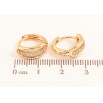 Серьги Xuping цвет Позолота 18K колечки "Узор с кристаллами"  фото №2