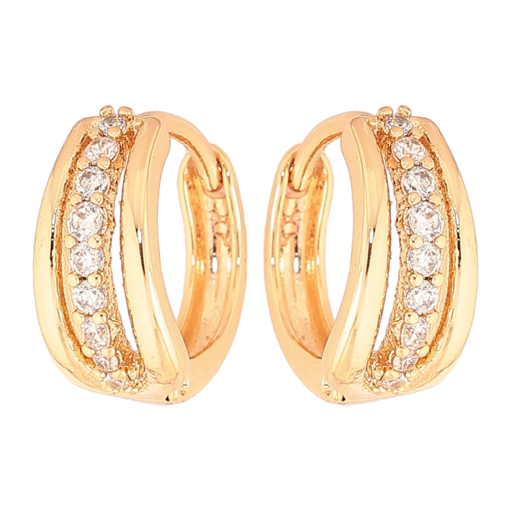 Серьги Xuping цвет Позолота 18K колечки "Узор с кристаллами" фото №12 Серьги Xuping цвет Позолота 18K колечки "Узор с кристаллами" фото №12