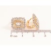 Сережки Xuping колір позолота 18K + родій колечка візерунок з інкрустацією кристалами фото №2 Сережки Xuping колір позолота 18K + родій колечка візерунок з інкрустацією кристалами фото №2