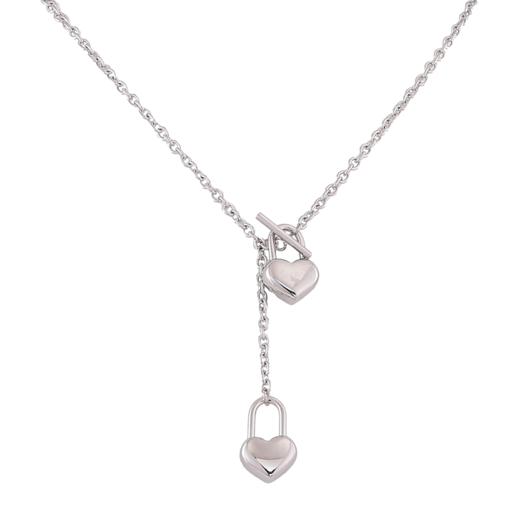 Колье Xuping ТТМ Stainless Steel цвет Родий "Сердечки-замочки" длинна 41см х 3мм фото №21 Колье Xuping ТТМ Stainless Steel цвет Родий "Сердечки-замочки" длинна 41см х 3мм фото №21