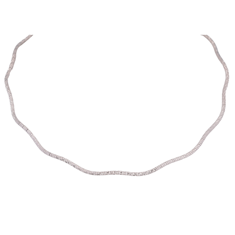 Кольє Xuping колір Родій "Хвилястий жорсткий шнур" розмір 43см х 2мм фото №1 Кольє Xuping колір Родій "Хвилястий жорсткий шнур" розмір 43см х 2мм фото №1