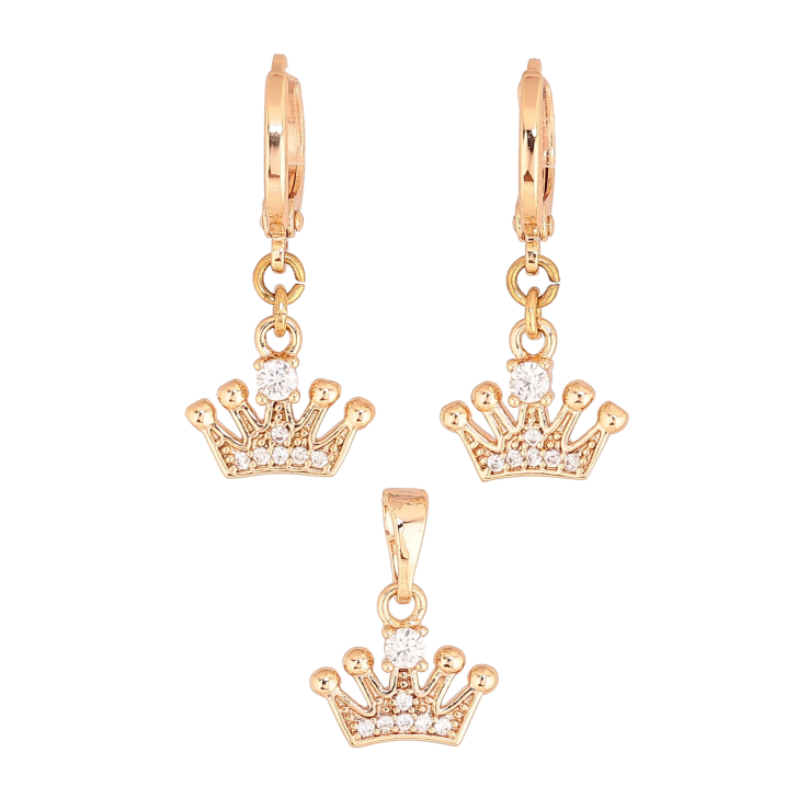 Набір Xuping M&L колір 18K Сережки Кулон "Корона" фото №11 Набір Xuping M&L колір 18K Сережки Кулон "Корона" фото №11