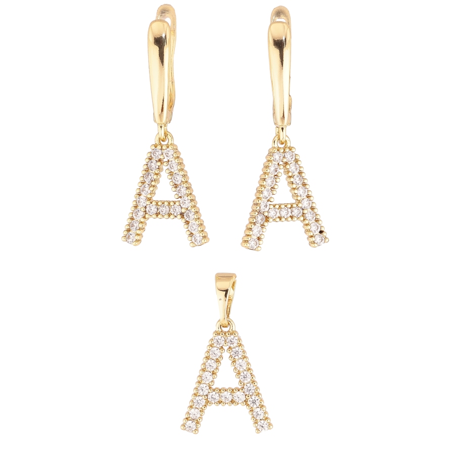 Набор Xuping цвет Позолота 14K "Буква А" фото №1 Набор Xuping цвет Позолота 14K "Буква А" фото №1