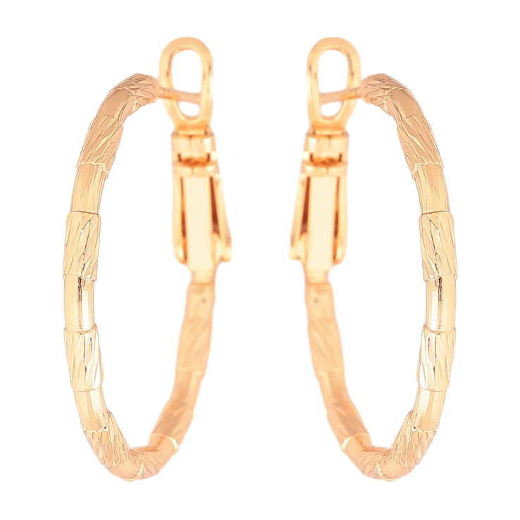 Серьги Xuping M&L цвет 18K кольца (конго) "Декоративный узор" ø 2.5см фото №3