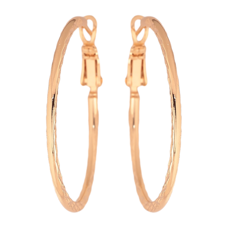 Серьги Xuping M&L цвет 18K кольца (конго) "Декоративный узор" ø 3.5см фото №6