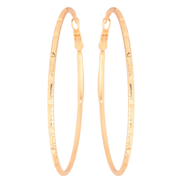 Серьги Xuping M&L цвет 18K кольца (конго) "Декоративный узор" ø 6см фото №9