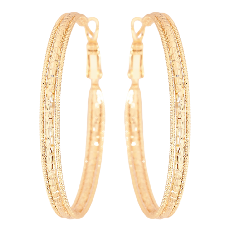 Серьги Xuping цвет Позолота 14K кольца (конго) Декоративный узор ø 4.5см фото №7 Серьги Xuping цвет Позолота 14K кольца (конго) Декоративный узор ø 4.5см фото №7