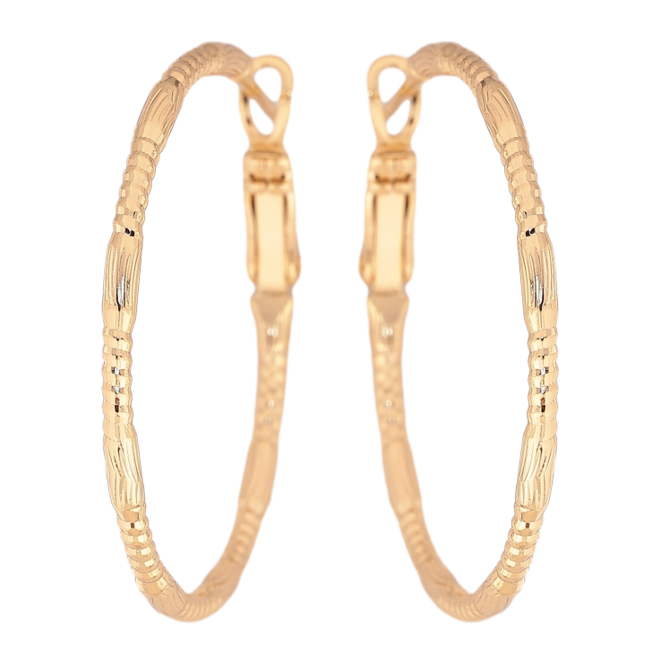 Серьги Xuping цвет Позолота 14K кольца (конго) "Декоративный узор" ø 3.5см фото №22